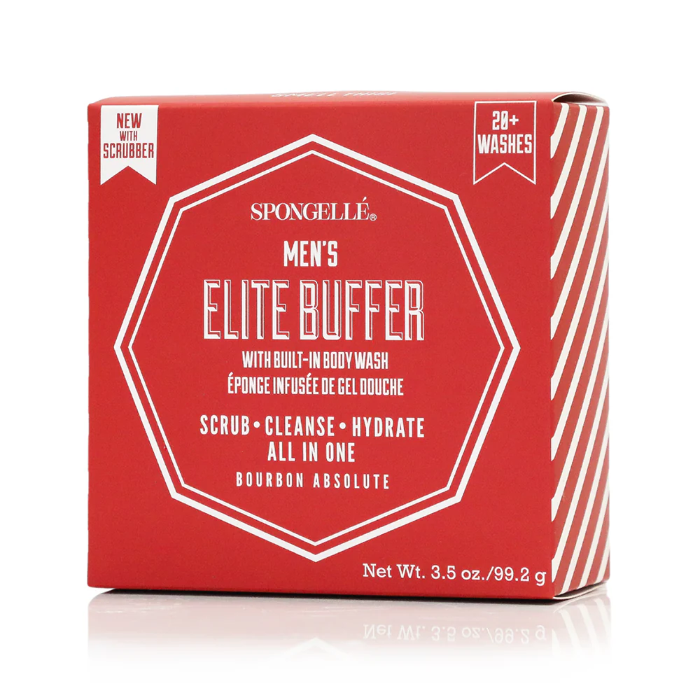 Spongellé® Men's Pedi Buffer: Bergamot, Verbena, Amber or Cedar or Bourbon Absolute scent